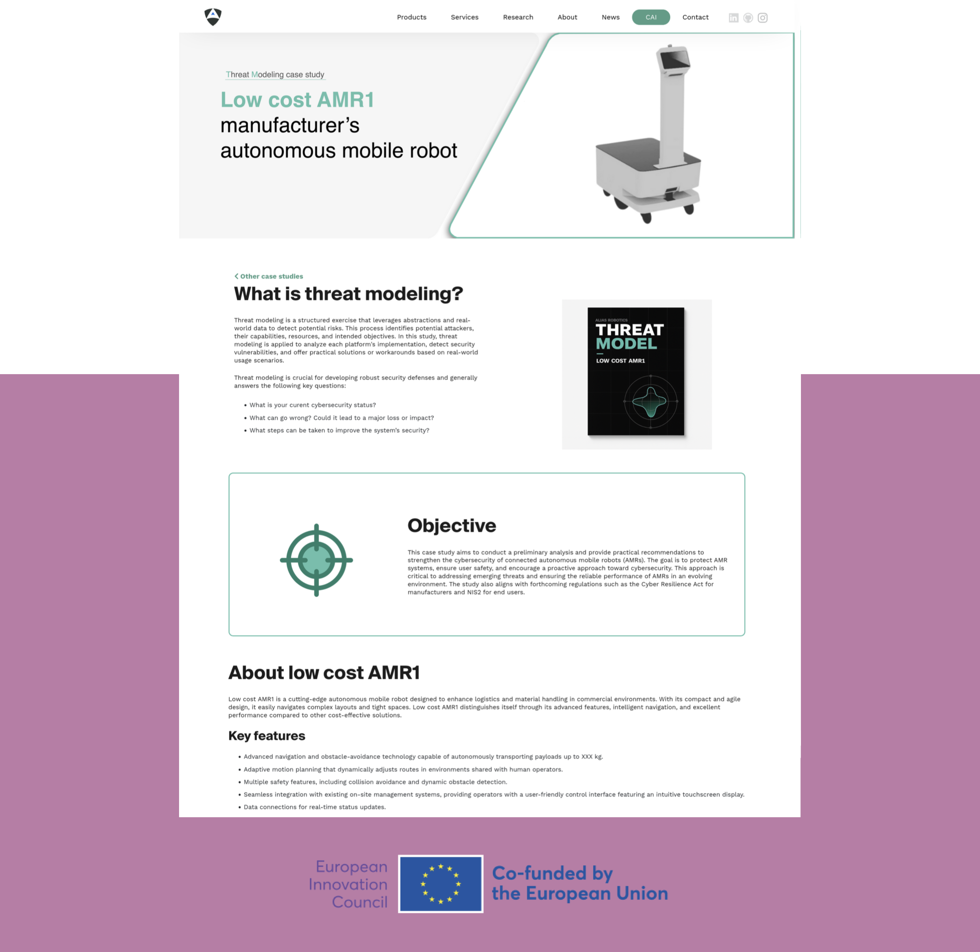 Threat Modeling Low cost AMR
